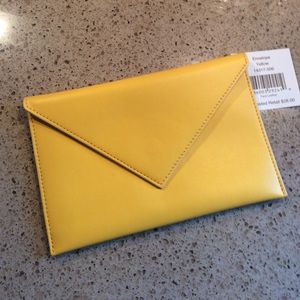 Vera Bradley Faux Leather Envelope Clutch Yellow